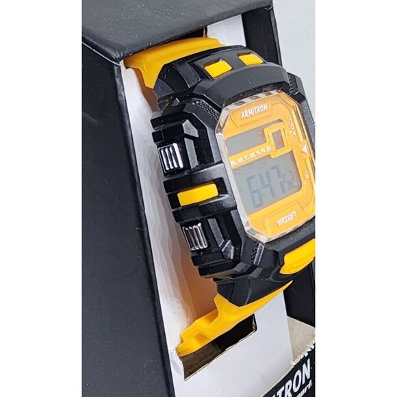 Armitron Pro Sport Yellow-Black Watch: Water-Resistant with Dual Time & Chronogr - Picture 9 of 15